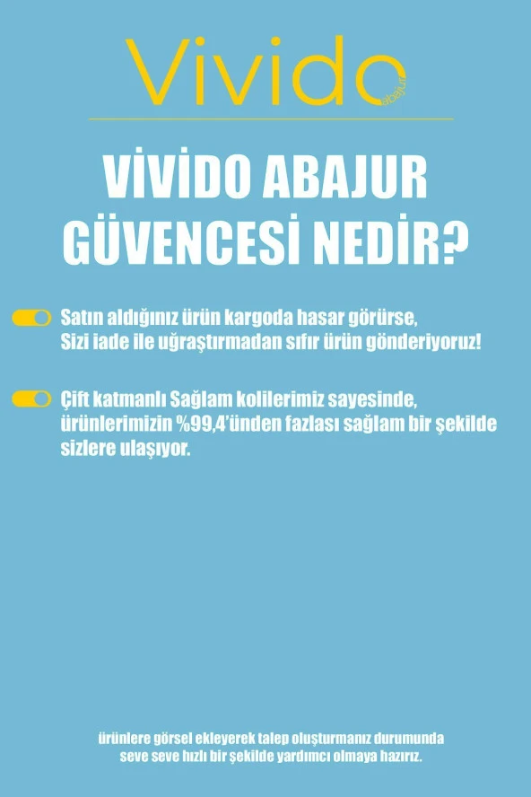 Vivido Abajur Beyaz Gold Safir Modern Abajur - Resim 7