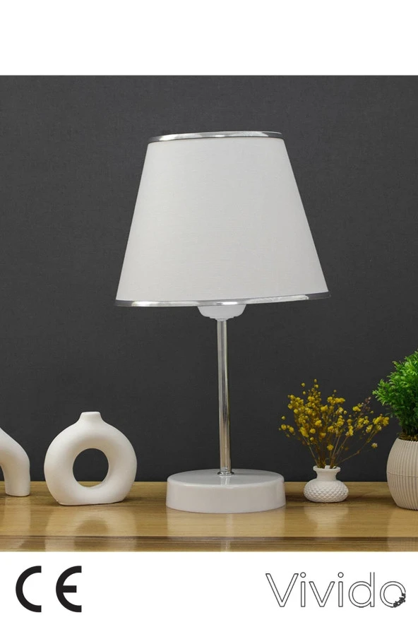 Vivido Abajur Beyaz Krom Safir Modern Abajur - 2