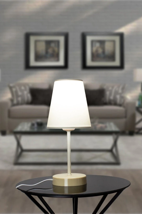 Vivido Abajur Krem Petit Krem Ayaklı Abajur - Resim 2