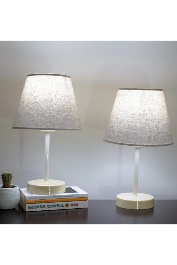 Vivido Abajur Dora Krem Modern Abajur 2'li Set ürün görseli