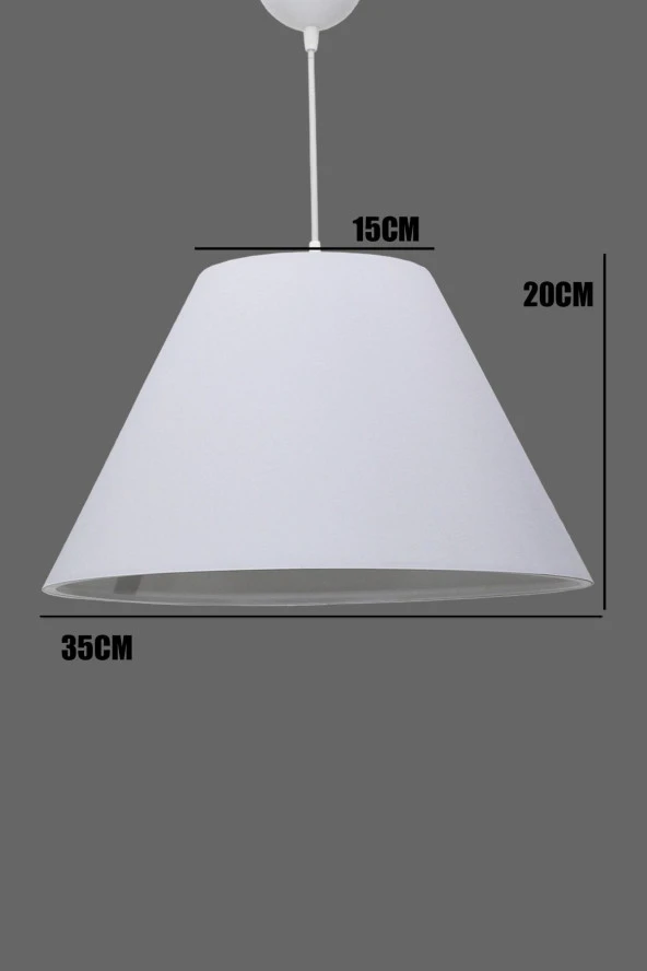 Vivido Abajur Beyaz Üçlü Abajur Konik Avize Seti Yatak Odası Aydınlatma - 4