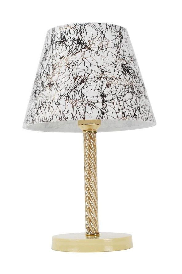 Vivido Abajur Desenli Krem Elegant Komodin Abajur Krem Ayaklı Aydınlatma ürün görseli