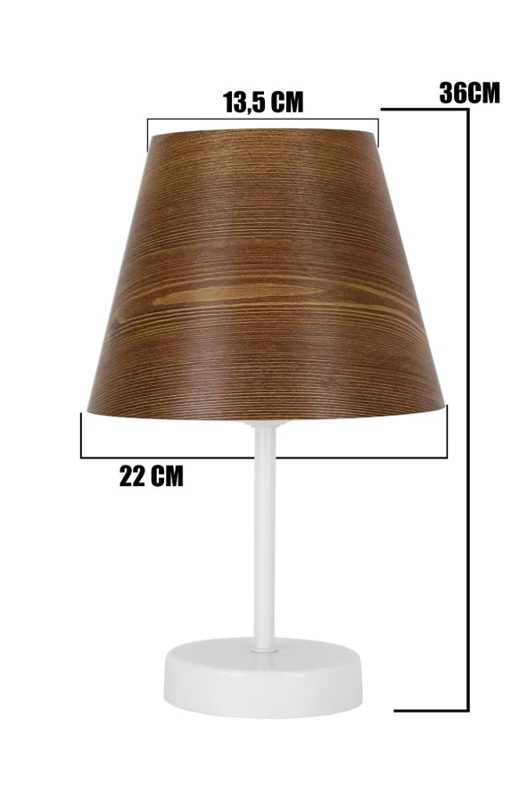 Vivido Abajur Üçlü Abajur Ve Avize Seti Ahşap Desenli Yatak Odası Aydınlatma - Resim 5