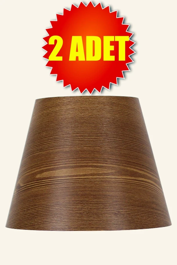 Vivido Abajur Ahşap Desenli Modern Ikili Abajur Şapkası ürün görseli