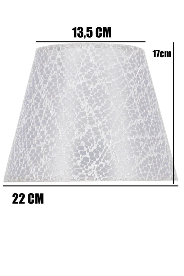 Vivido Abajur Dantelli Beyaz Modern Ikili Abajur Şapkası - Resim 2