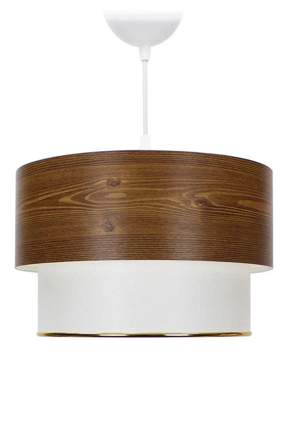 Vivido Abajur Üçlü Abajur Ve Avize Seti Ahşap Desenli Yatak Odası Aydınlatma - Resim 2