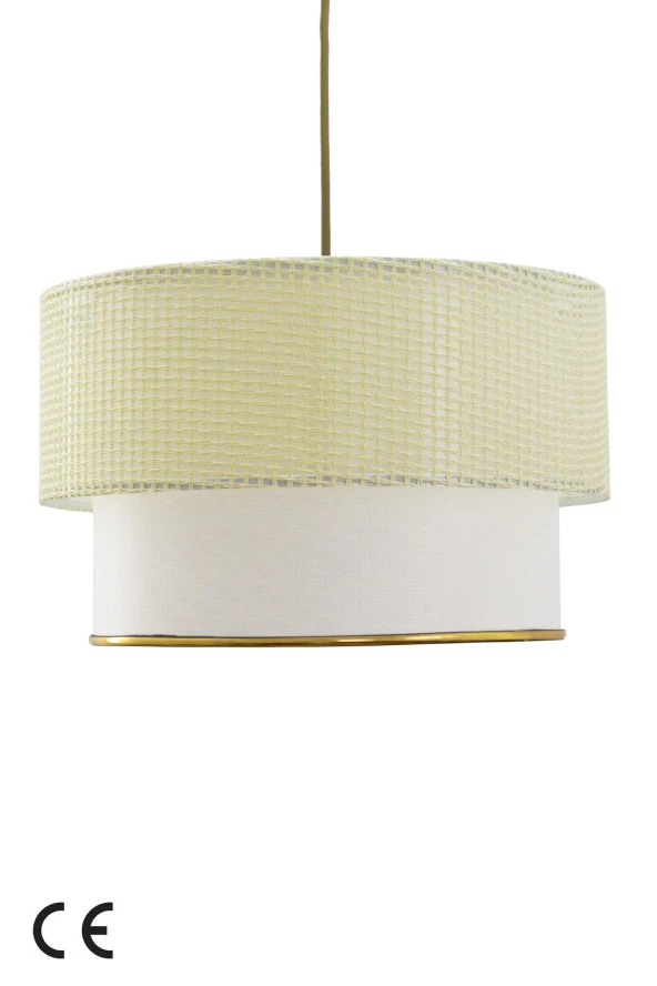 Vivido Abajur Krem Hasır Deko Avize - Resim 3