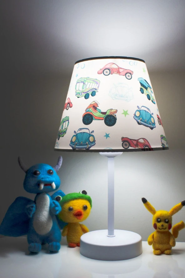 Vivido Abajur Arabalı Erkek Çocuk Odası Abajur Komodin Üzeri Aydınlatma