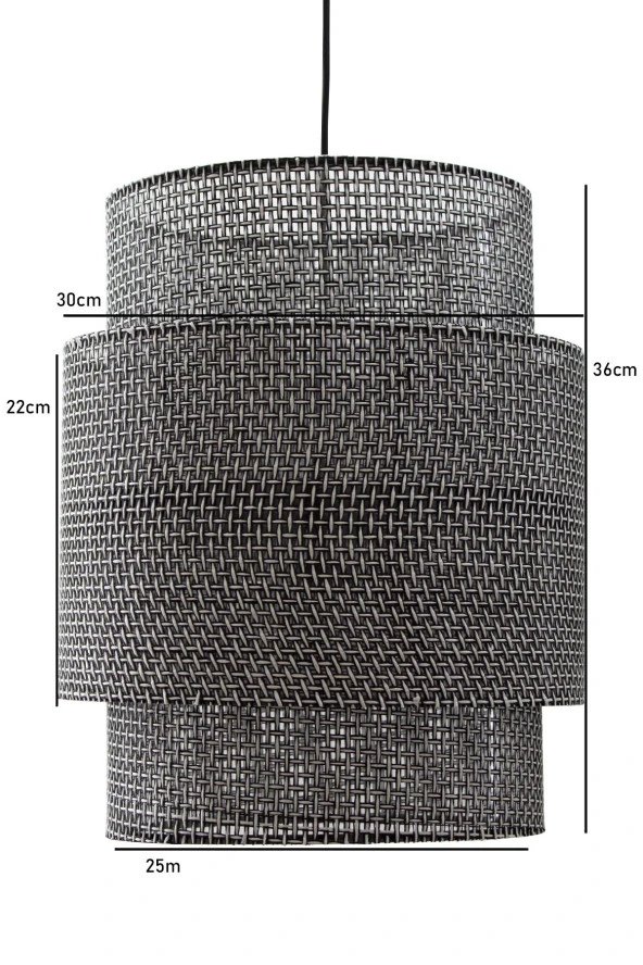 Vivido Abajur Hasır Siyah Bohem İskandinav Avize - 2