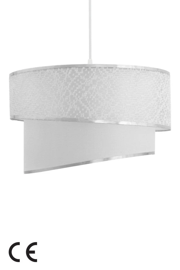 Vivido Abajur Dantelli Beyaz Gümüş Avize - 2