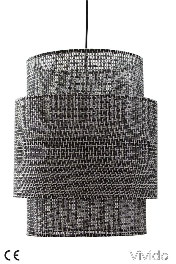 Vivido Abajur Hasır Siyah Bohem İskandinav Avize - 3