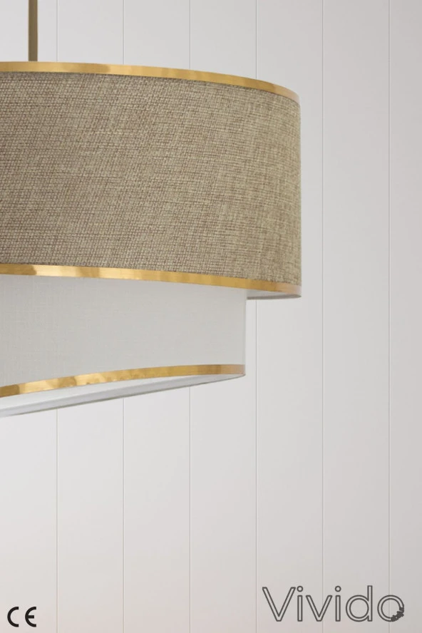 Vivido Abajur Avize, Sarkıt Hasır Kumbeji Gold - 2