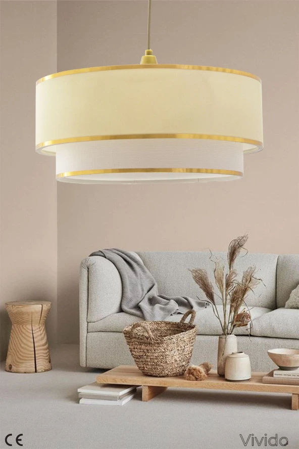 Vivido Abajur Vivid Tekli Sarkıt Krem Avize - 2