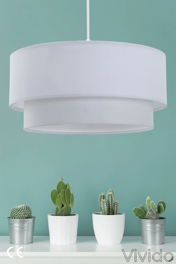 Vivido Abajur Avize, Kumaş 2 Katlı Pasta Avize - 2