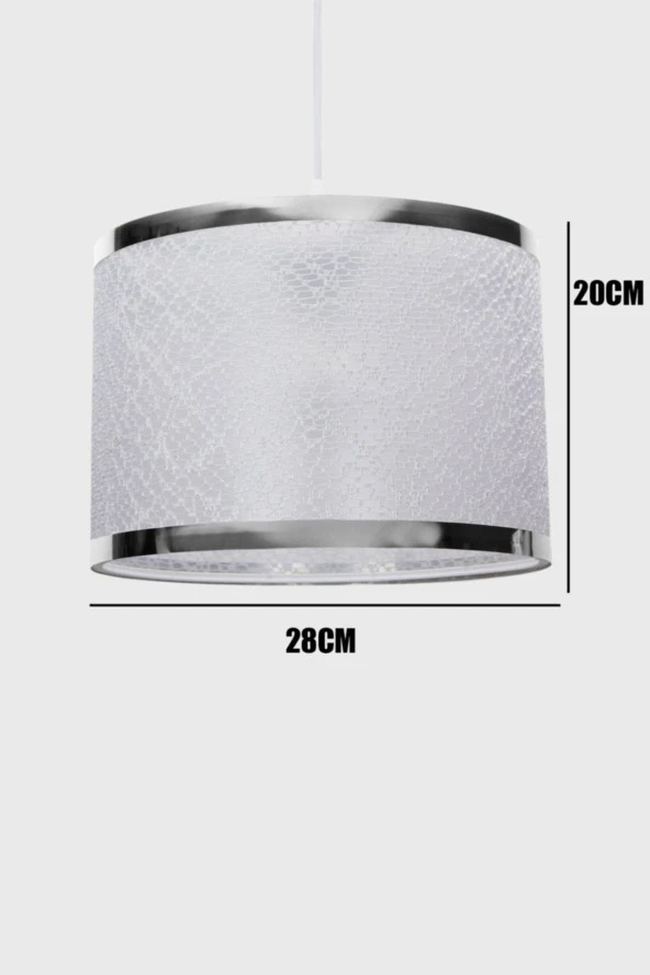 Vivido Abajur Dantelli Beyaz Sarkıt Avize - 3