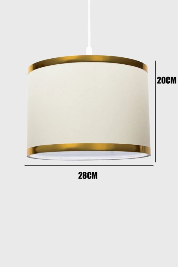 Vivido Abajur Krem Kumaş Sarkıt Avize - Resim 3