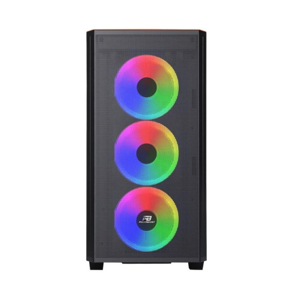 POWER BOOST PB-P2252BP USB 3.0 MESH RİNG ARGB FAN M-ATX MOR KASA - 2