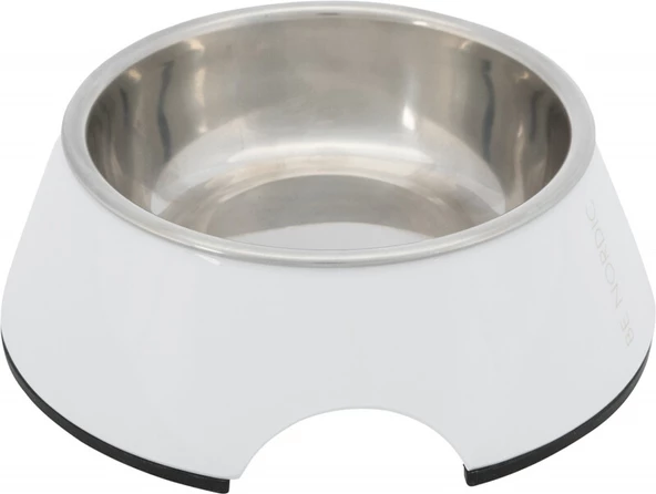 Trixie Köpek Mama ve Su Kabı, Melamin/Paslanmaz  Çelik, 0.2lt/ø14cm, Beyaz