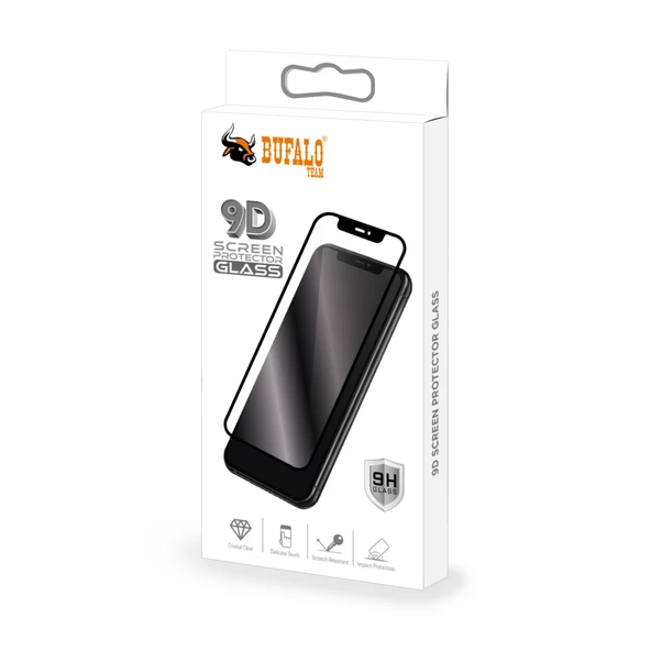 Bufalo Samsung Galaxy A01 Ekran Koruyucu 9D Temperli Cam - Siyah - 7