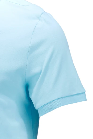 Erkek Polo Yaka Yumuşak Dokulu, Kol Bantlı Mint T-Shirt - 3