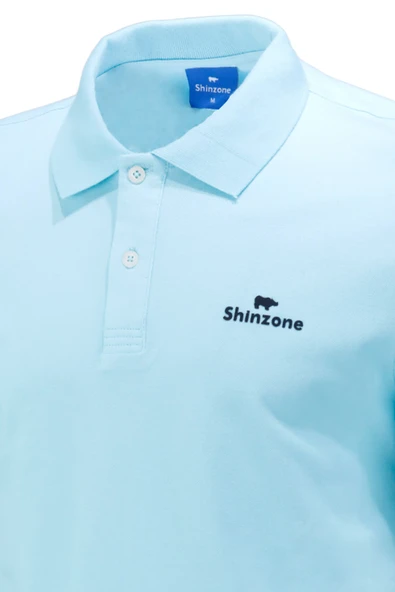 Erkek Polo Yaka Yumuşak Dokulu, Kol Bantlı Mint T-Shirt - 2