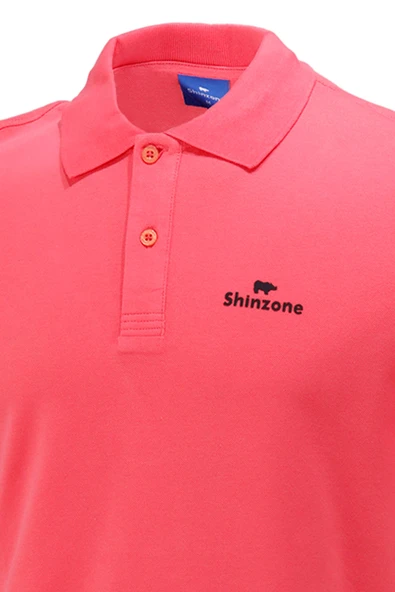 Erkek Polo Yaka Yumuşak Dokulu, Kol Bantlı Nar Çiçeği T-Shirt - 2