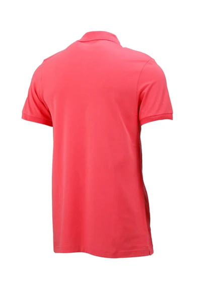 Erkek Polo Yaka Yumuşak Dokulu, Kol Bantlı Nar Çiçeği T-Shirt - 4