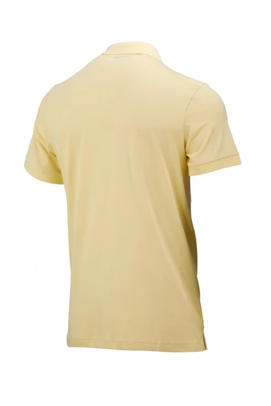 Erkek Polo Yaka Yumuşak Dokulu, Kol Bantlı Sarı T-Shirt - 4