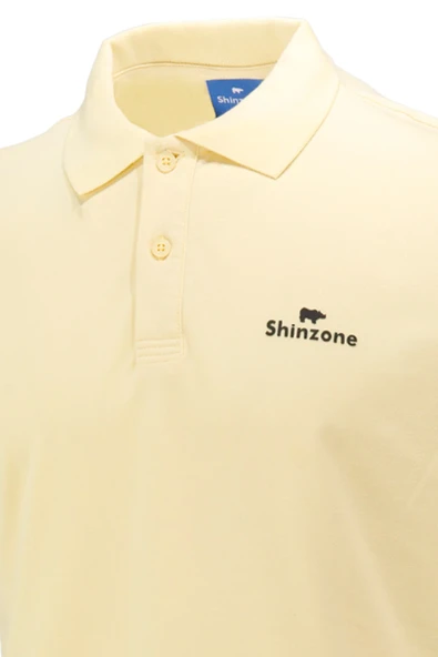 Erkek Polo Yaka Yumuşak Dokulu, Kol Bantlı Sarı T-Shirt - 2