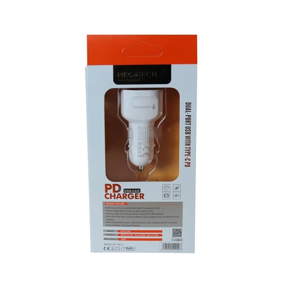 Megatech T05 Araç Çakmaklık Şarj Cihazı, 2 USB, 3.4A, Beyaz - 2