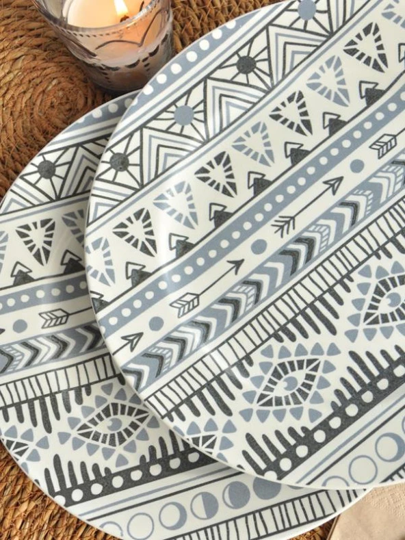 Sipahi Matrix 2 li Servis Tabağı 25 cm Porselen - Resim 2