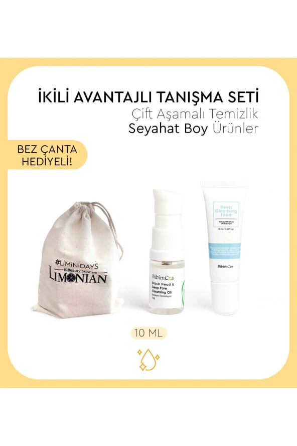 Bibimcos Mini Double Cleansing Metot Set | Çift Aşamalı Temizlik Seti 10ml