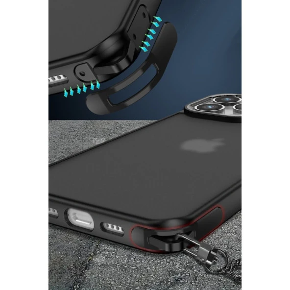 Tfy Store iPhone 15 Pro Max Uyumlu Lens ve Darbe korumalı Siyah Elegant Kılıf - Resim 2