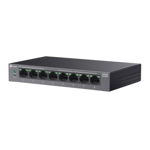 TP-LINK LS108GP 8 PORT 10/100/1000 8 PORT POE+ YONETILEMEZ DESKTOP SWITCH METAL KASA - 3