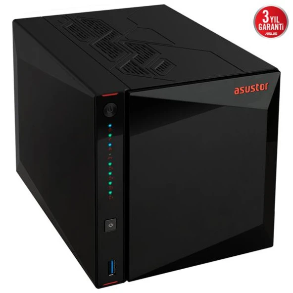 ASUSTOR AS5404T Intel N5105, 4 Yuvalı (4X22TB Desteği), 4GB DDR4(8GB Ram Desteği), M.2 x4, 2.5GbE x2, USB 3.2 x2, HDMI 2.0b x1, NAS DEPOLAMA ÜNİTESİ - 4