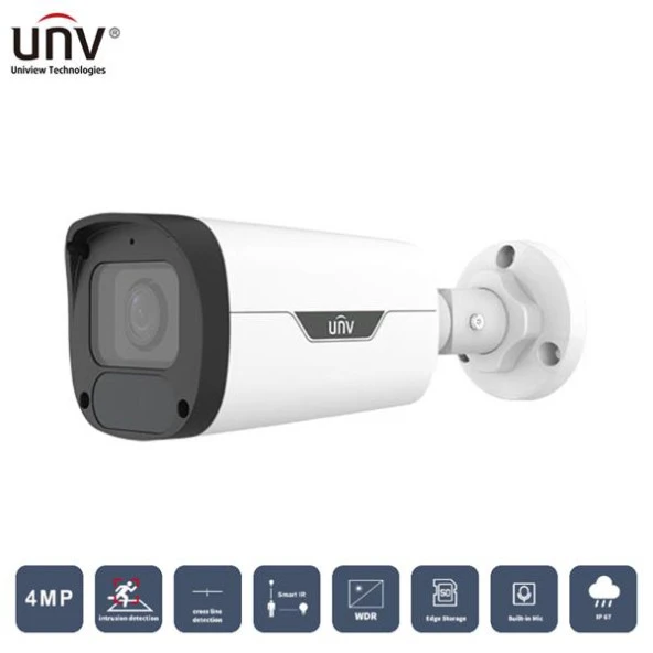 UNIVIEW IPC2324LB-ADEZK-H 4MP 2.8-12MM MOTORIZE 50MT IP67/IK10 H265+ IR BULLET IP KAMERA (Dahili Sesli)