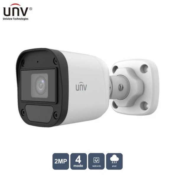 UNIVIEW UAC-B112-AF28 2MP 2.8MM 20MT IP67 AHD DAHİLİ SES IR BULLET KAMERA