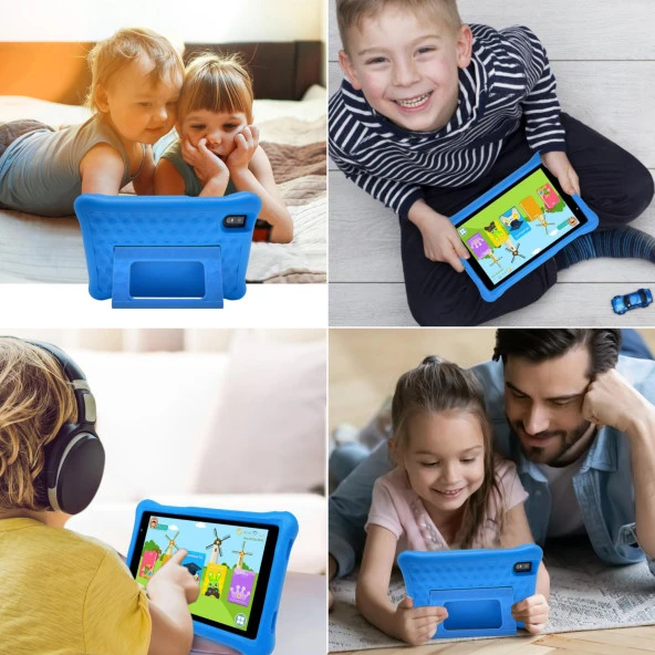 NPO 8" IPS Ekran 4GB 64GB Android 13.0 A133P 1.8GHz Antişok Çocuk Tableti Kids Tablet Mavi RS407+ - 7