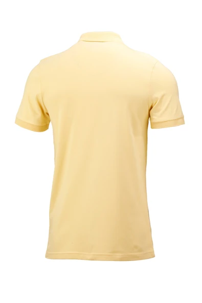 Erkek Polo Yaka Yumuşak Dokulu, Kol Bantlı Sarı T-Shirt - 4