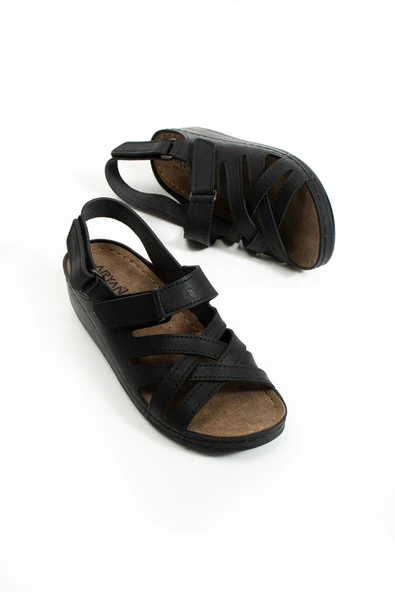 Albishoes Kadın Hafif Topuk 4,5 Cm Yumuşak Rahat Anatomik Taban Günlük Kadın Sandalet Anne Sandalet - 4
