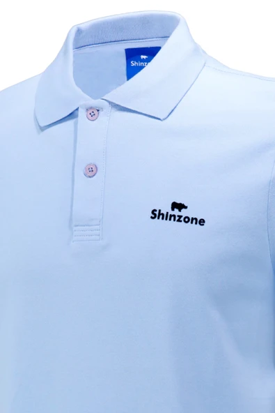 Erkek Polo Yaka Yumuşak Dokulu, Kol Bantlı Bebe Mavisi T-Shirt - 2