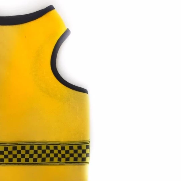 Yellow Black Checker Atlet Kedi Kıyafeti Kedi Elbisesi - 4