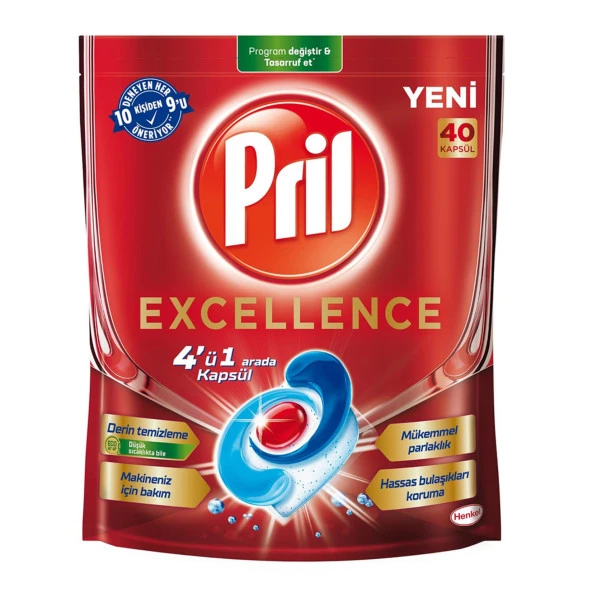 Pril Excellence Bulaşık Makinesi Deterjanı 40x4 160 Kapsül