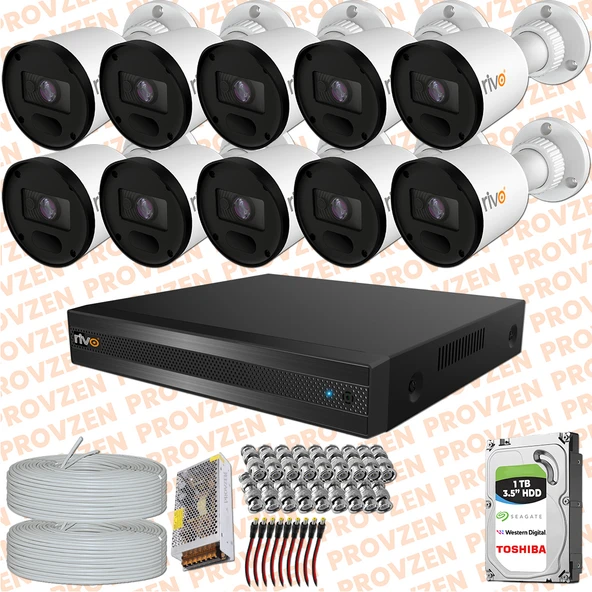 PROVZEN RİVO 10 Kameralı Güvenlik Kamerası Geniş Açı Gece Görüşü - 2