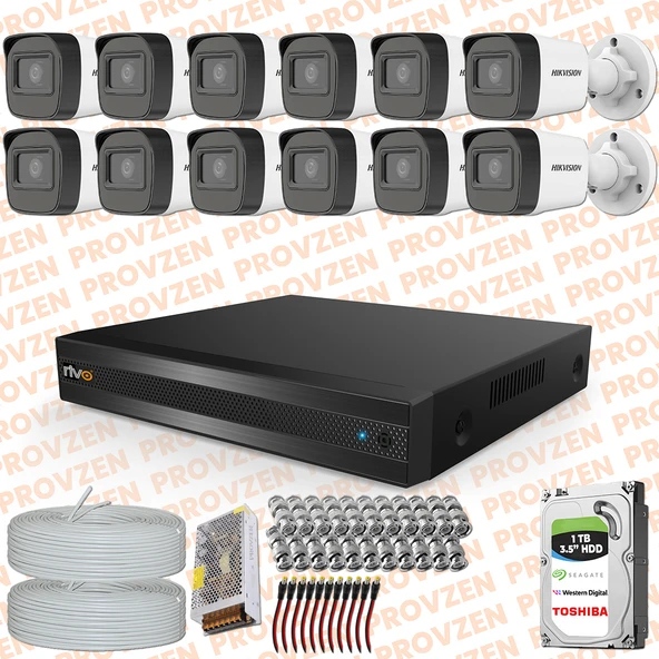 Provzen Hikvision RV 12 Kamera Güvenlik Kamerası 1TB (1000GB) HDD - 2