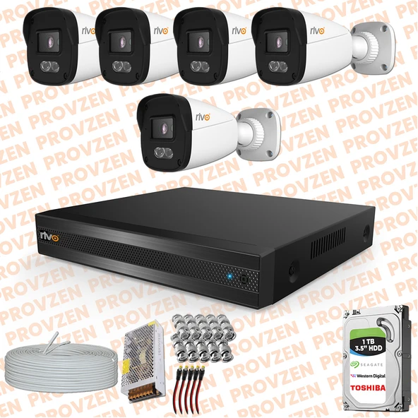 Provzen Rivo 5 Kameralı Colorvu Ve Ses Kayıtlı Güvenlik Kamerası