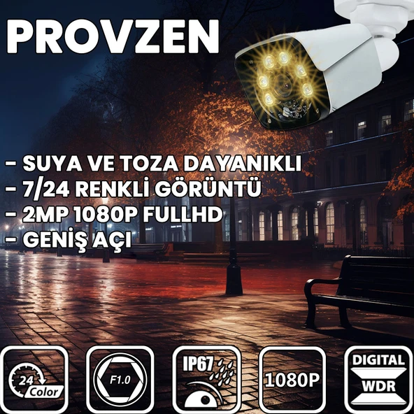 Provzen 14 Kameralı 5MP Lensli 1080P FullHD Gece Görüş Renkli Set - 2