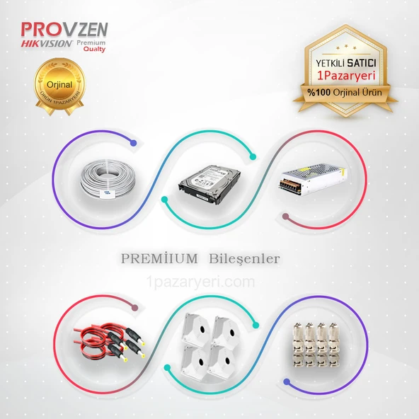 Provzen Premium Hikvision 4 Kameralı Güvenlik Kamera Seti 500GB - 8