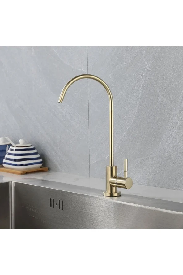 Su Arıtma Musluğu Mat Gold Yeni Ankastre Model Ithal 5 Yıl Garantili - Resim 3