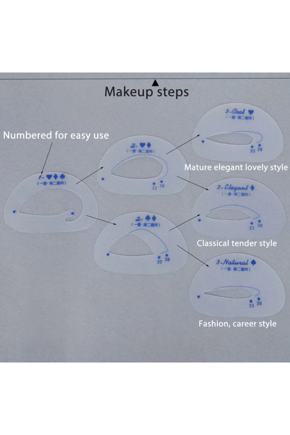 6 Farklı Model Eyeliner Göz Farı Şablonları Şekillendirici - 6